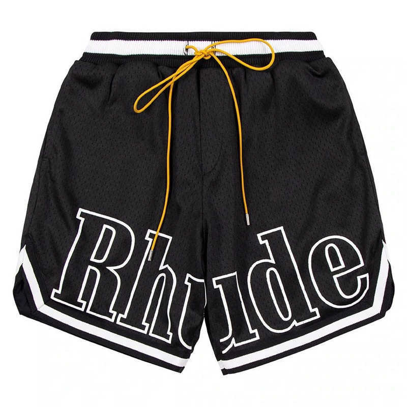 Rhude Fashion Shorts Män 1 1 Kvinnor Casual Mesh Leather Embroidered Track andningsbar basket B1FJ JKN2 IGQY