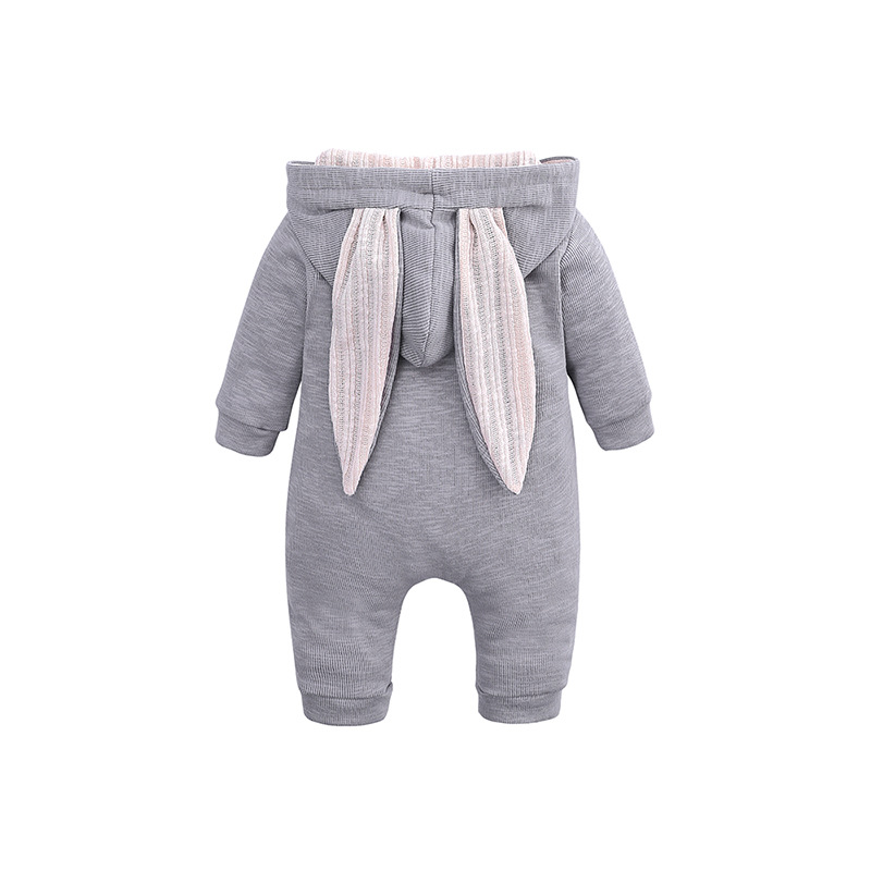 Söt barn djurkunny baby påsk romper lång öron kanin hoodie romper jumpsuit med blixtlås cpa4508 ss0119