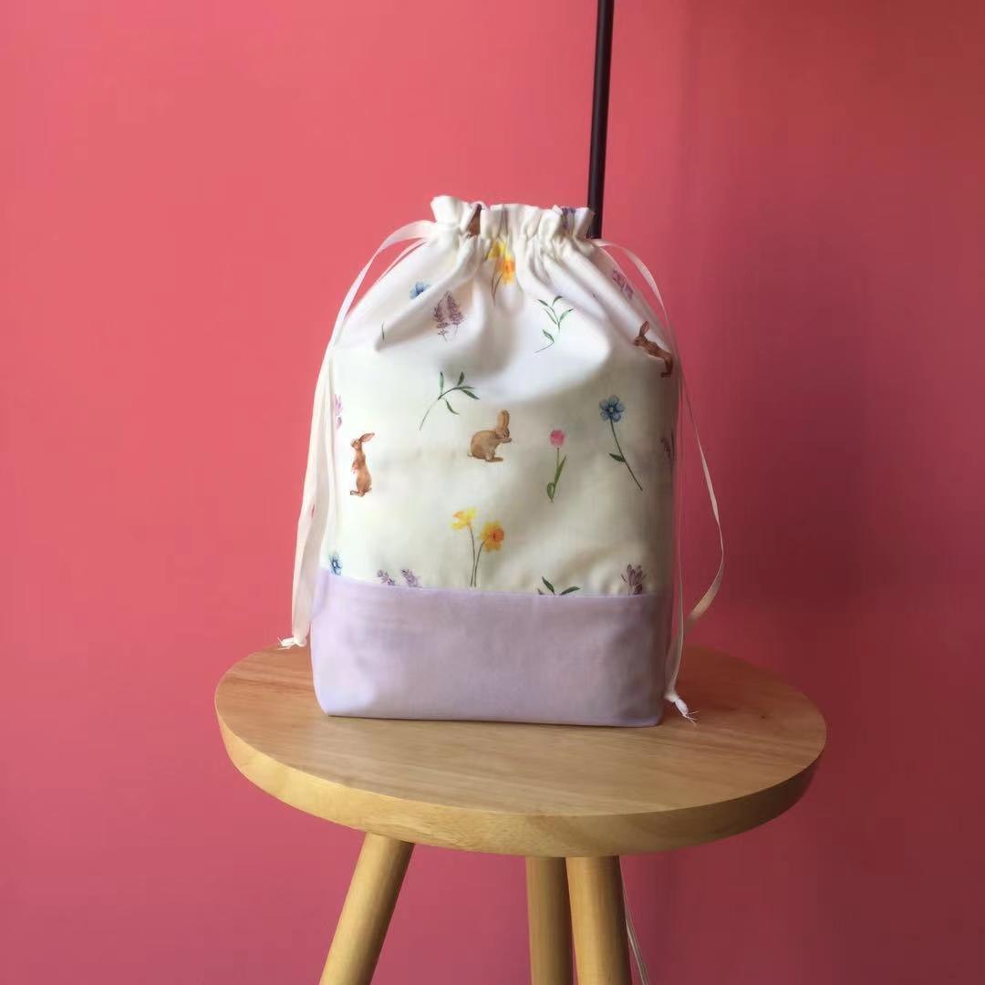 Sac de velours de Pâques de bande dessinée Sacs de chasse aux œufs Sacs de bonbons de lapin de Pâques Sacs de friandises avec cordon de rangement Sac cadeau FY5653 ss0119