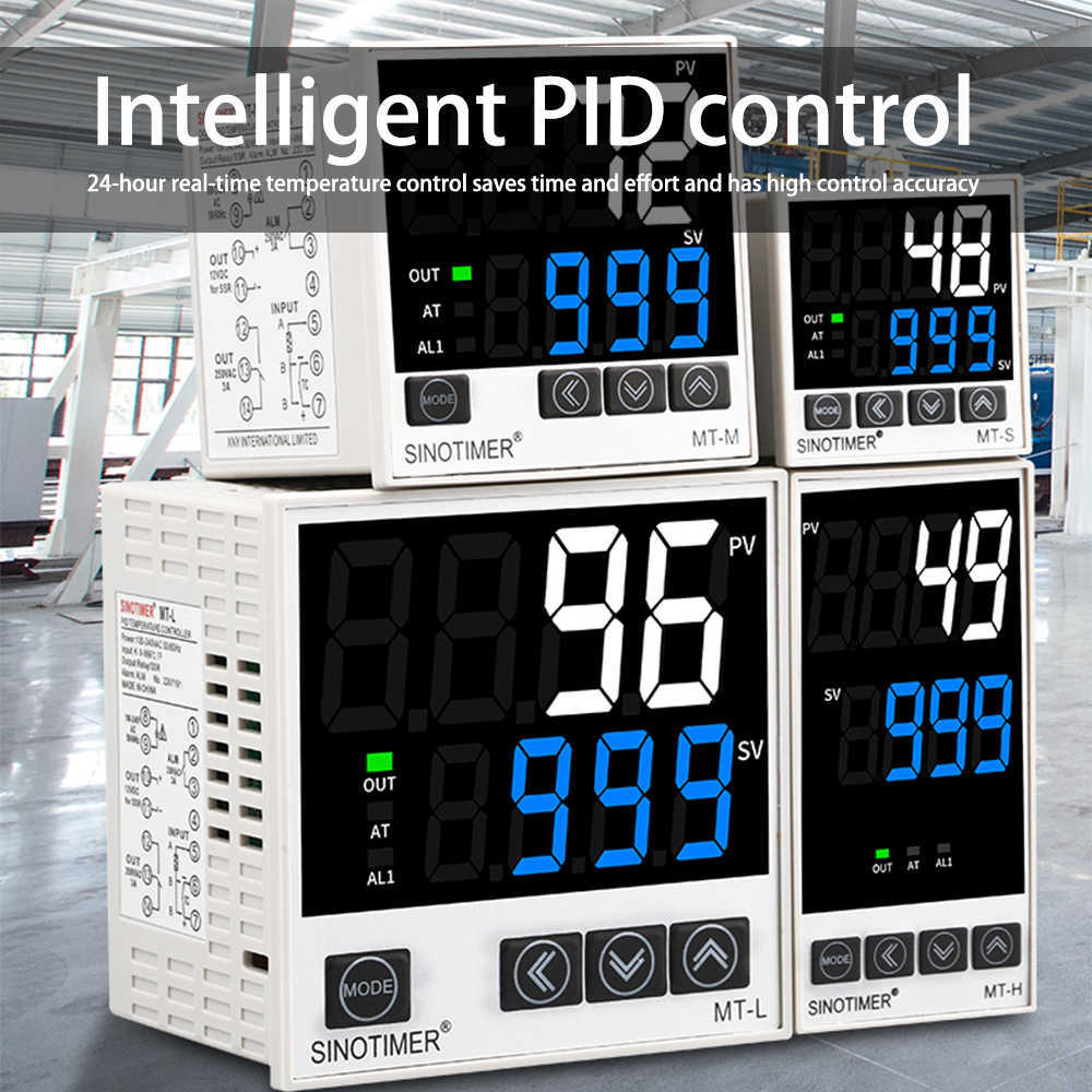 AC110V 220V Digital PID Intelligent termostat Temperaturregulator Relä/SSR Dubbelutgång Termoelement K/E/J/N -ingång