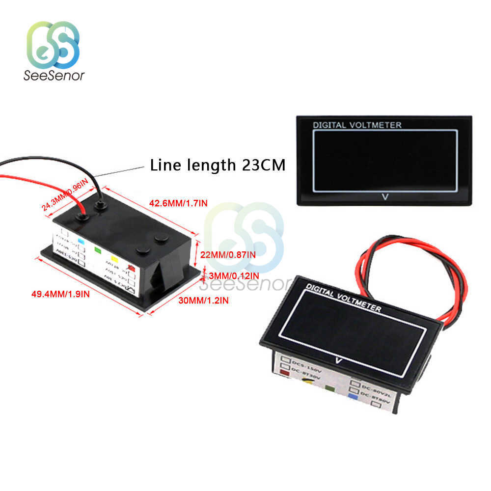 0.56 بوصة 2 الأسلاك DC 2.5-30V LED Voltmeter الرقمية مضاد للماء مقياس لوحة مقياس