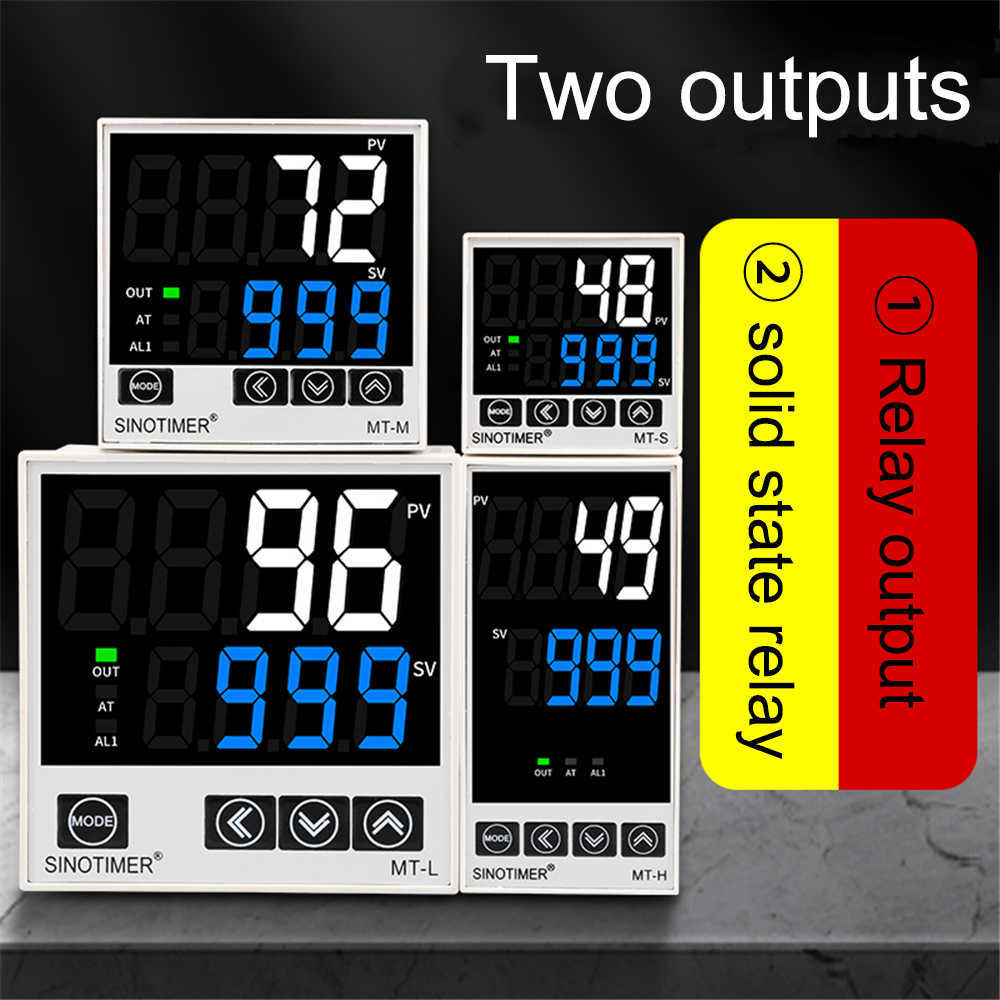 AC110V 220V Digitale PID Termostato Intelligente Regolatore di Temperatura Regolatore Relè/SSR Doppia Uscita Termocoppia K/E/J/N ingresso