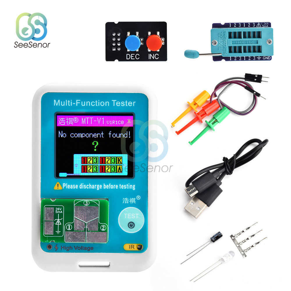 MTT-V1 LCD Transistor Tester Multimeter High Precision Digital Meter Diode Triode Capacitance ESR MOS/PNP/NPN LCR MOSFET