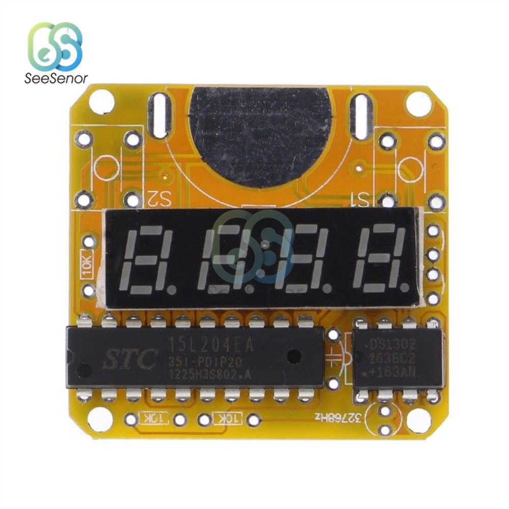 DC 3V LED Digitaluhr Elektronische Uhr Kit Single-Chip-Uhren Modul mit transparenter Abdeckung DIY