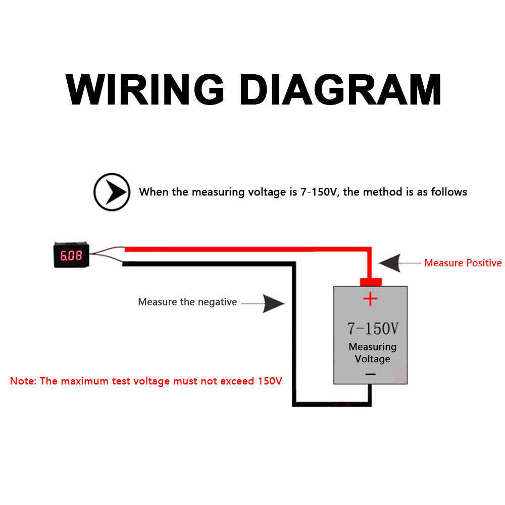 DC 5-130V 7-150V 0.36 '' 0.56 'LED Voltmeter Voltage Meter أداة فولت أداة 2 الأسلاك الأحمر الصفراء اللون الأزرق