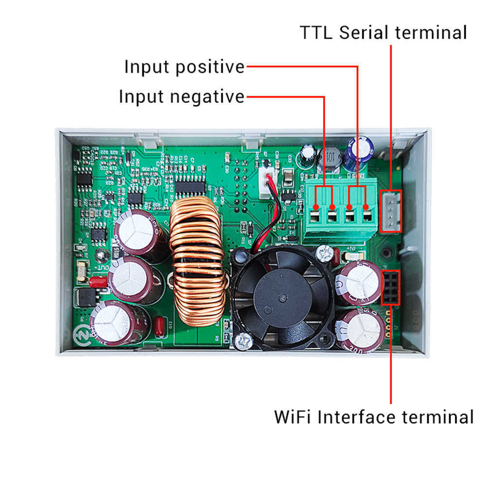 WZ6012 Högeffekt justerbar CNC DC Buck Converter Step-down strömförsörjningsmodul Konstantström Spänning 60V 12A