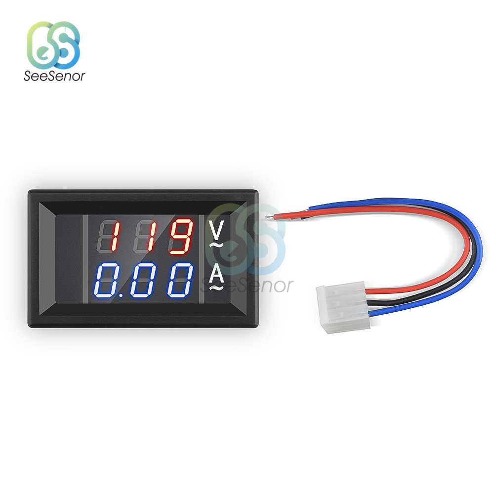 DC 6-120V 10A 50A 100A Вольтметр Ammeter Blue Добавить красный светодиодный усилитель с двойным цифровым током напряжения. Детектор тестеров