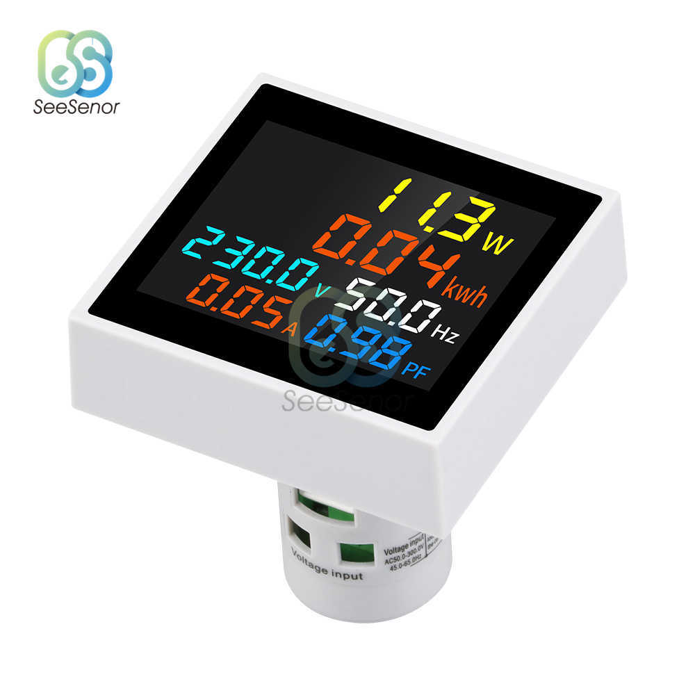 AC 220V 110V 100A LCD Voltmeter Voltage الجهد الحالي الطاقة الكهربائية الطاقة الكهربائية KWH ​​التردد فولت AMP شاشة