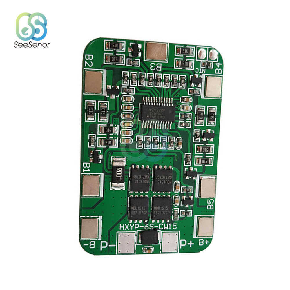 6S 14A 20A 22.2V 25.2V Placa de proteção de PCB BMS para 6 pacote 18650 Módulo de célula de bateria de íon de lítio com equilíbrio