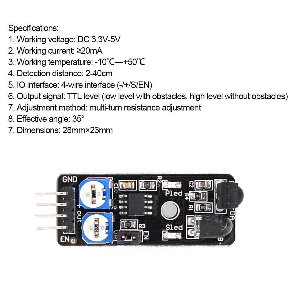 KY-032 4PIN IR Módulo de Sensor de Evitação para Obra de Obra de Obra de Obstas DIY Robô de Carro Smart KY032 Eletrônica para Arduino DC 3.3V-5V