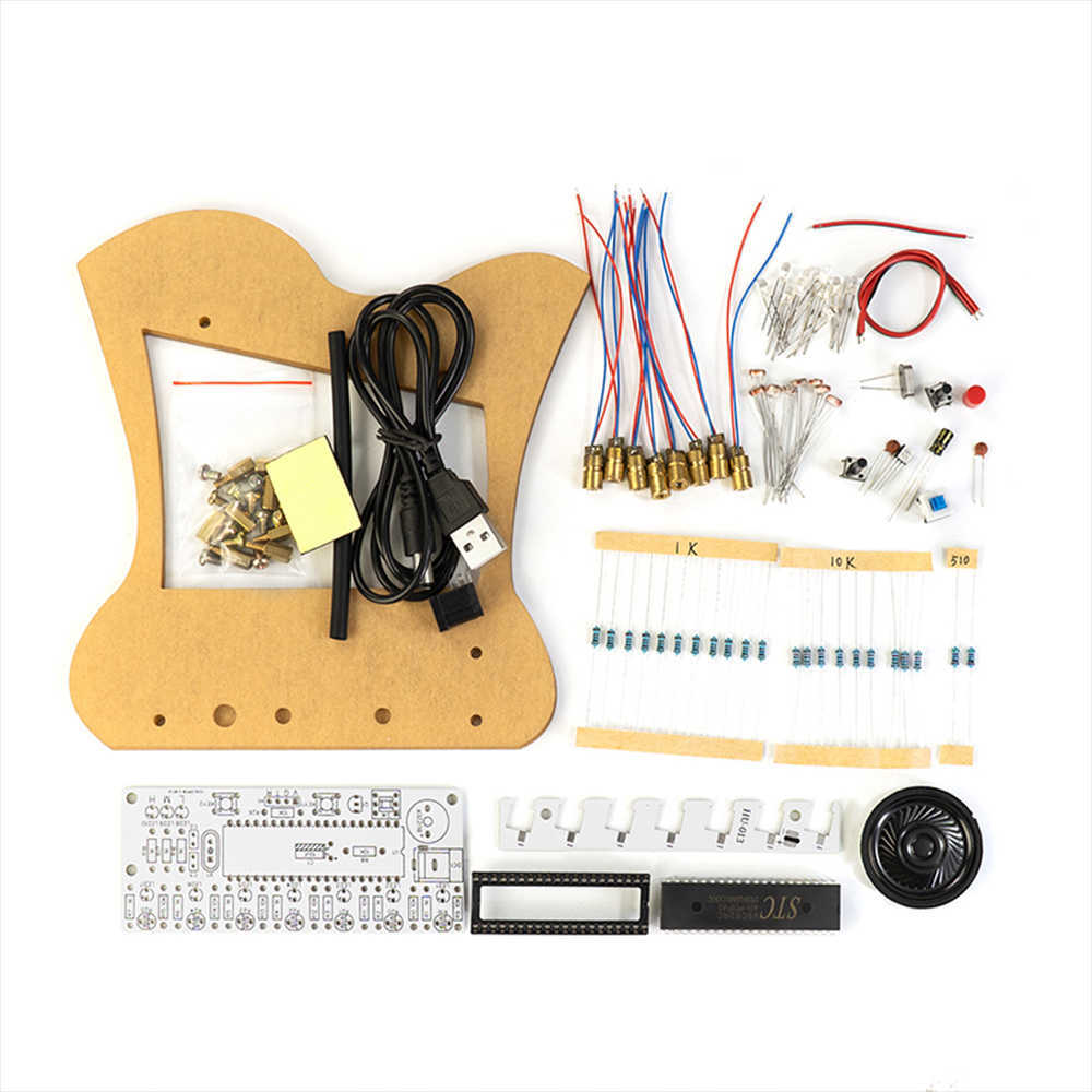 STC89C52 Single Chip Microcomputer DIY Laser Electronic Piano Kit 7 Music Scales Player Soldering Project Practice