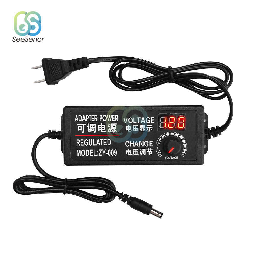 Adjustable AC To DC Power Supply 3V 5V 6V 9V 12V 15V 18V 24V 2A 3A 5A Adapter AC100-220V to Volt