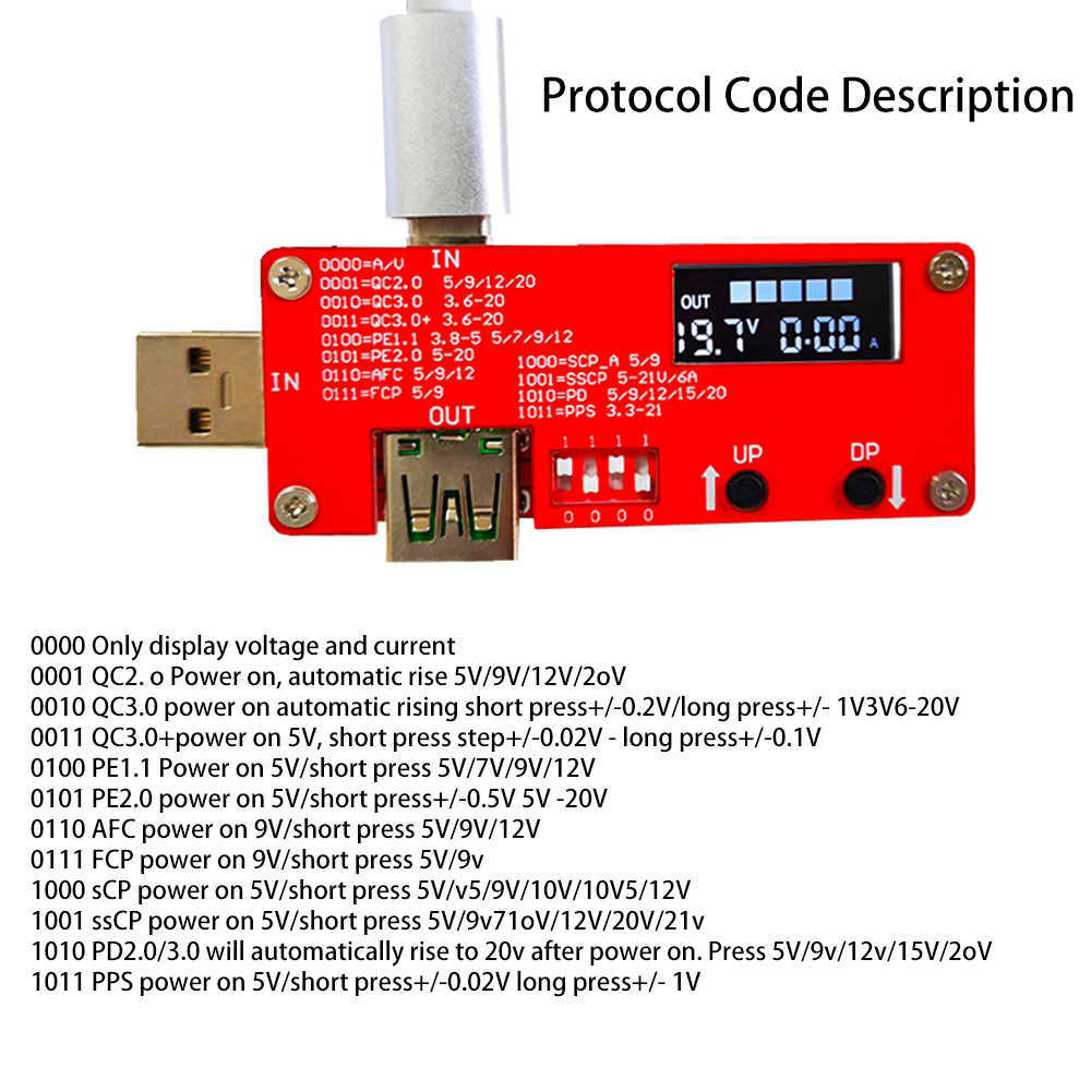 PD2.03.0/QC2.03.0 Snabbladdning Trigger Digital ström Spänningsmätare Ammeter Coulometer Charger Mobile strömförsörjning USB -testare