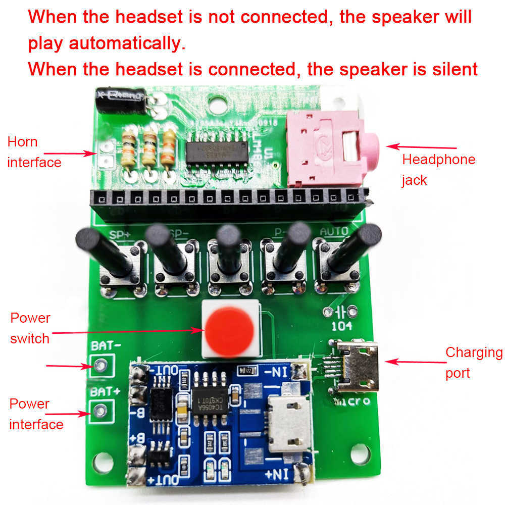 3V-5V 5W Módulo de receptor de rádio FM Recarregável 76-108MHz Kit eletrônico DIY Palestrante com amplificador de potência LCD Display