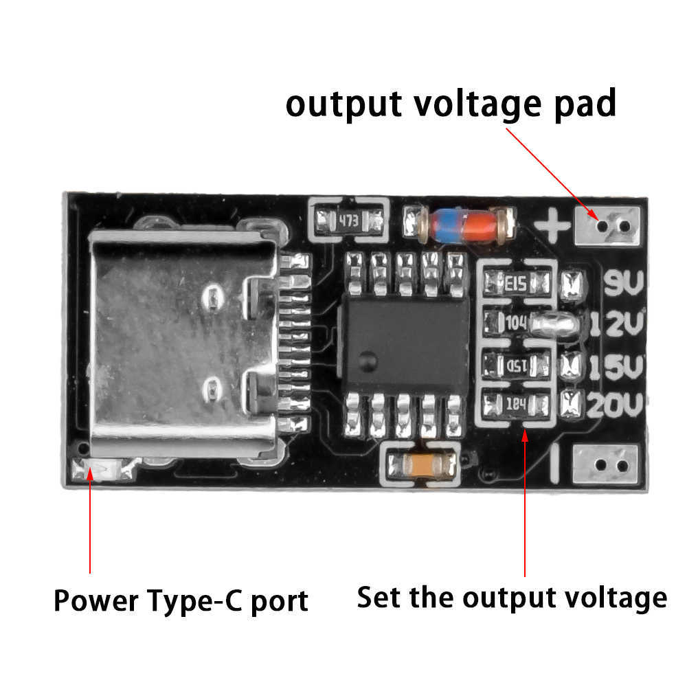 5 pièces type-c PD2.0 PD3.0 9V 12V 15V 20V déclencheur de Charge rapide détecteur d'interrogation USB Boost Module de changement d'alimentation carte de chargeur