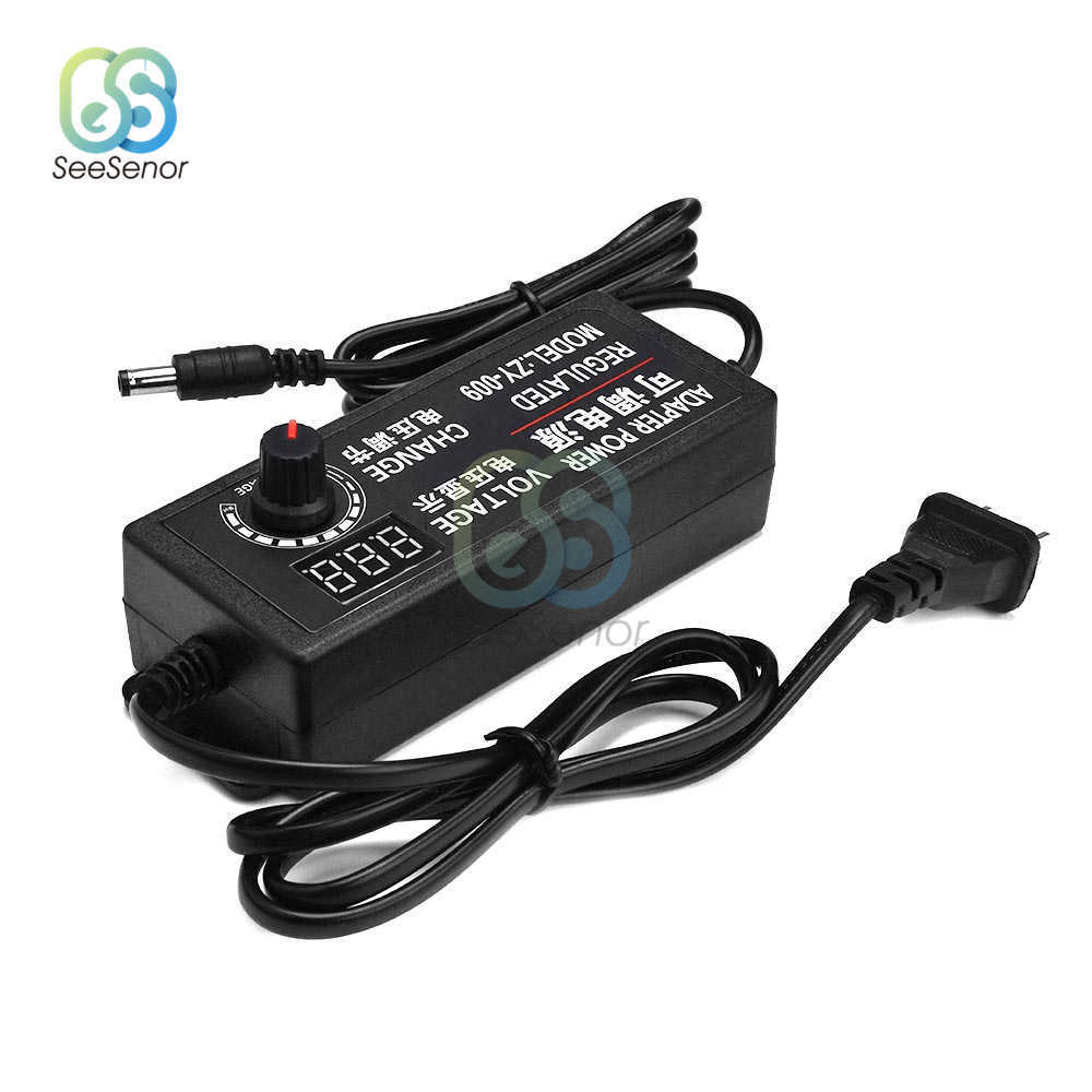 Justerbar AC till DC Power Supply 3V 5V 6V 9V 12V 15V 18V 24V 2A 3A 5A Adapter AC100-220V till Volt