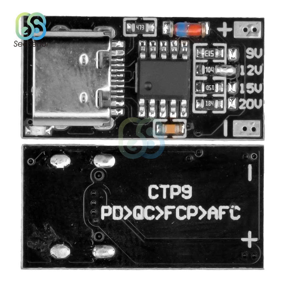 Placa señuelo 3A 5A PD/QC, módulo de refuerzo USB de carga rápida, cambio de fuente de alimentación tipo c 3,0/2,0 FCP AFC 5V 9V 12V 15V 20V