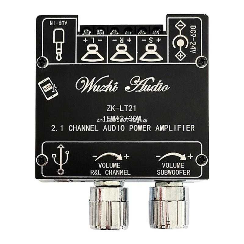 ZK-LT21 Justerbar Bluetooth-kompatibel ljud-digital Power Amplifier Stereo Board 2.1 Channel DC 15W Lägg till 15W Lägg till 30W för hem