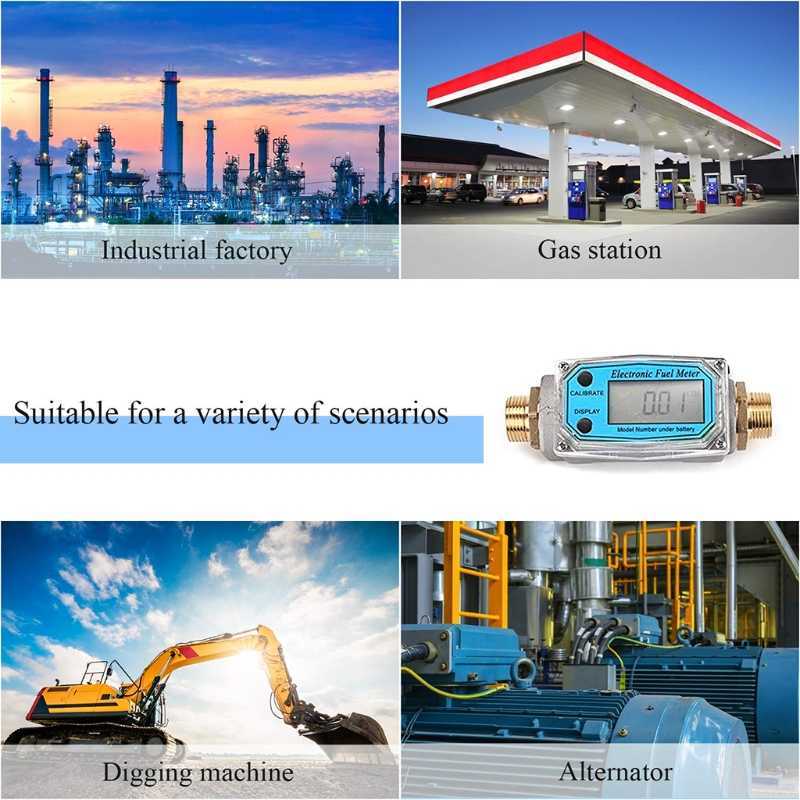 Misuratore di portata a turbina Misuratore di portata elettronico digitale Acqua liquida Gas combustibile Die sel Misura 3/4 pollici BSP