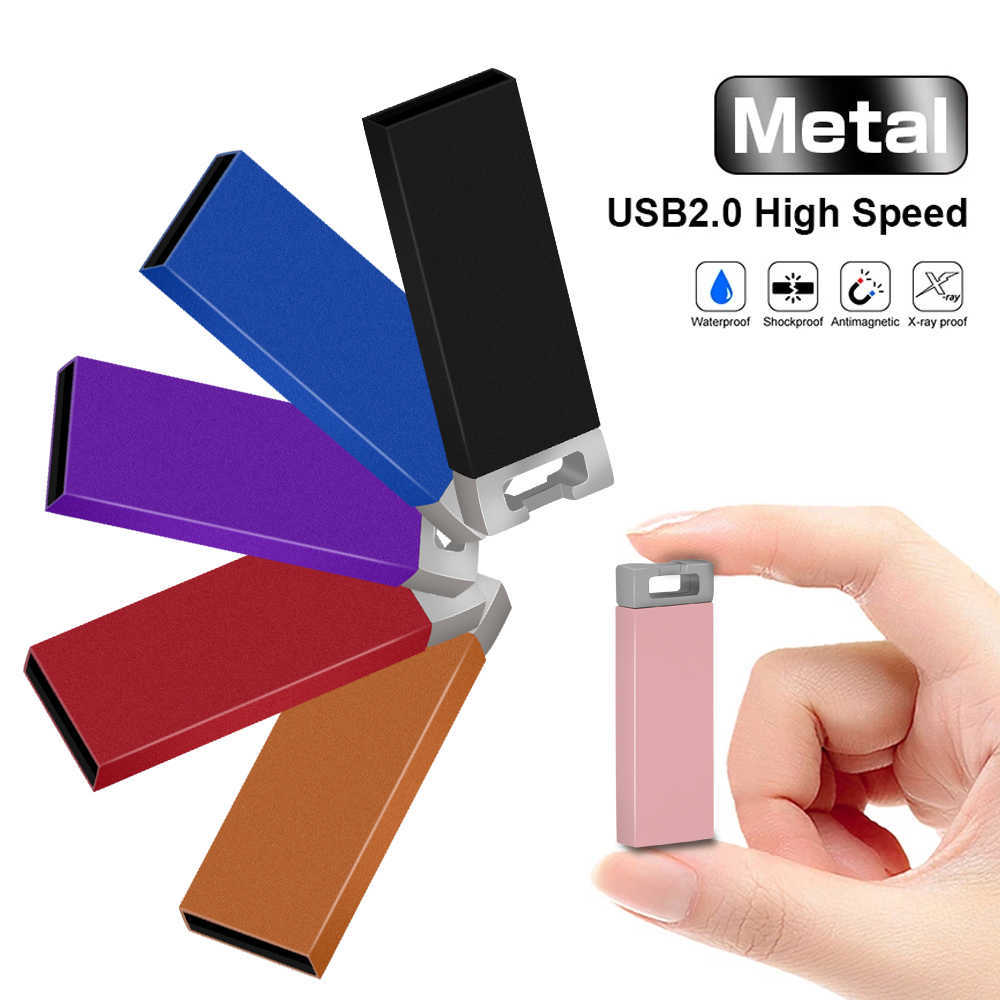 Vendita calda Sliver Metal USB Flash Drive ad alta velocità Pen Stick Memory 2 GB 4 GB 8 GB 16 GB 32 GB 64 GB Tiny Disk Pendrive