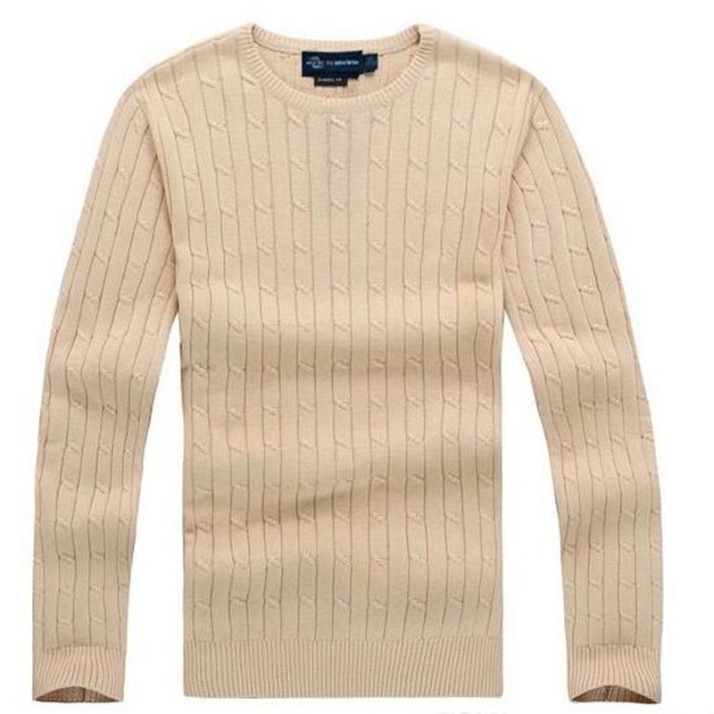 Camisola de pesco￧o de capuz 2023 nova marca Wile Polo Brand Men's Twist Sweater Knit Cotton Sweater Jumper Suplover Sweater Small Horse Game Tamanho S-2xl