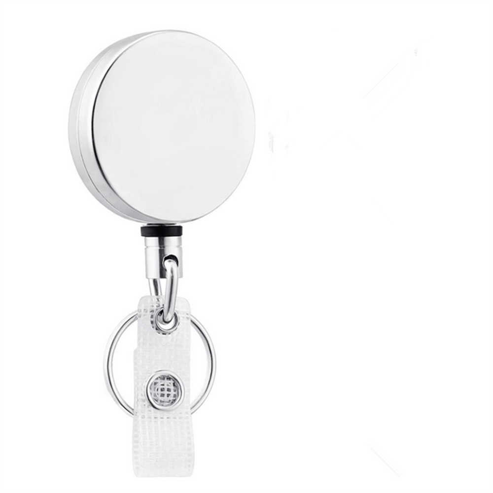 Luxury quality Retractable Pull Badge Reel Zinc Alloy metal ID Lanyard Name Tag Card Recoil Belt Key Ring Chain Clips