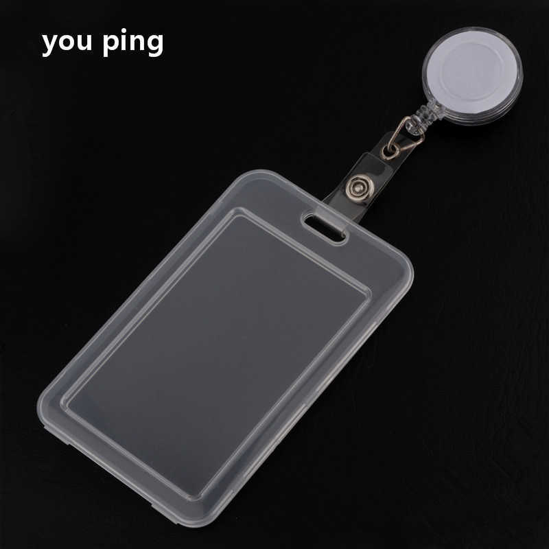 Transparent Card Cover Women Men Student Bus Retractable Pull Badge Holder Business Credit s Bank ID