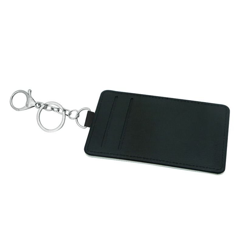 Sublimation Blank Card Cover with Pendants Keychain PU Leather Hot Transfer Single-sided Printing Card Holder Z11