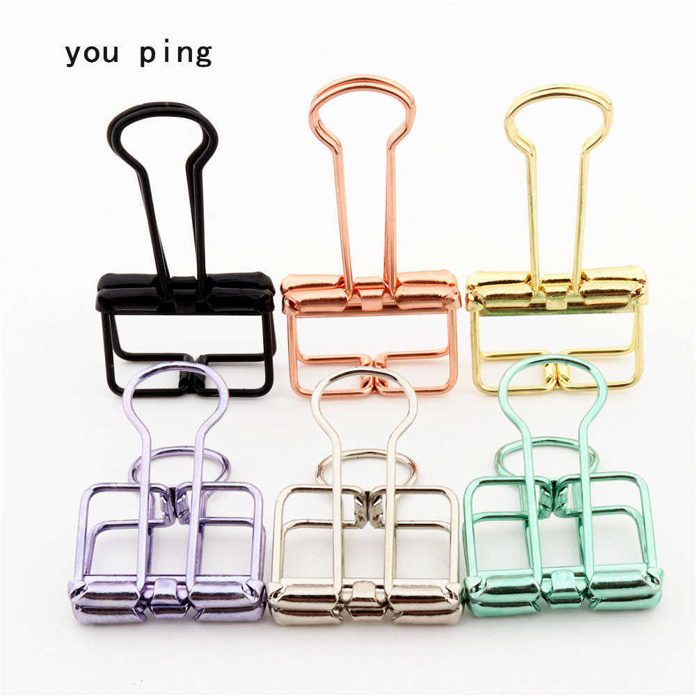 Clip de reliure en métal multicolore de haute qualité 48mm 32mm 19mm pour clips décoratifs fournitures de bureau d'école d'étudiant