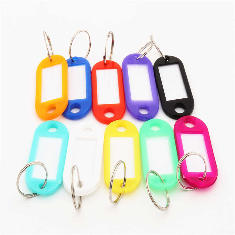 High quality 367 Colour Plastic key card Badge Key Holder chain Organizer Luggage ID Label rings Name Cards