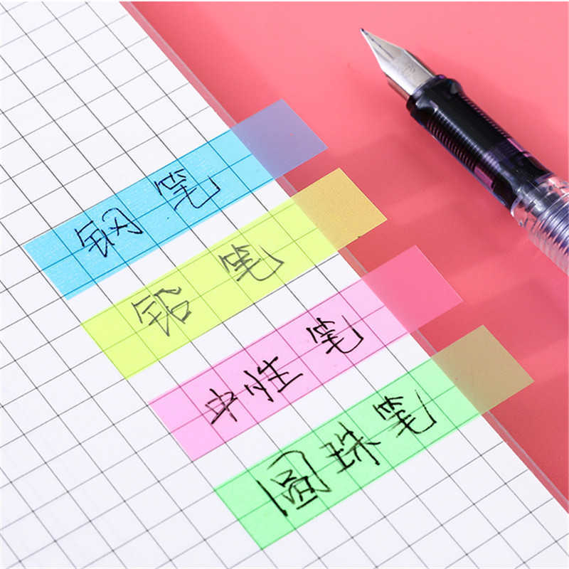 Transparent Fluorescence colour paper Memo Pad Sticky Notes Bookmark Point Marker Sticker Office School Supplies Notebooks