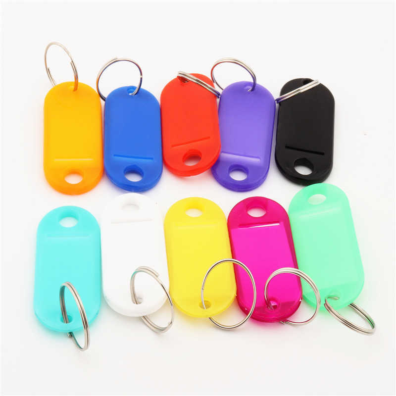 High quality 367 Colour Plastic key card Badge Key Holder chain Organizer Luggage ID Label rings Name Cards