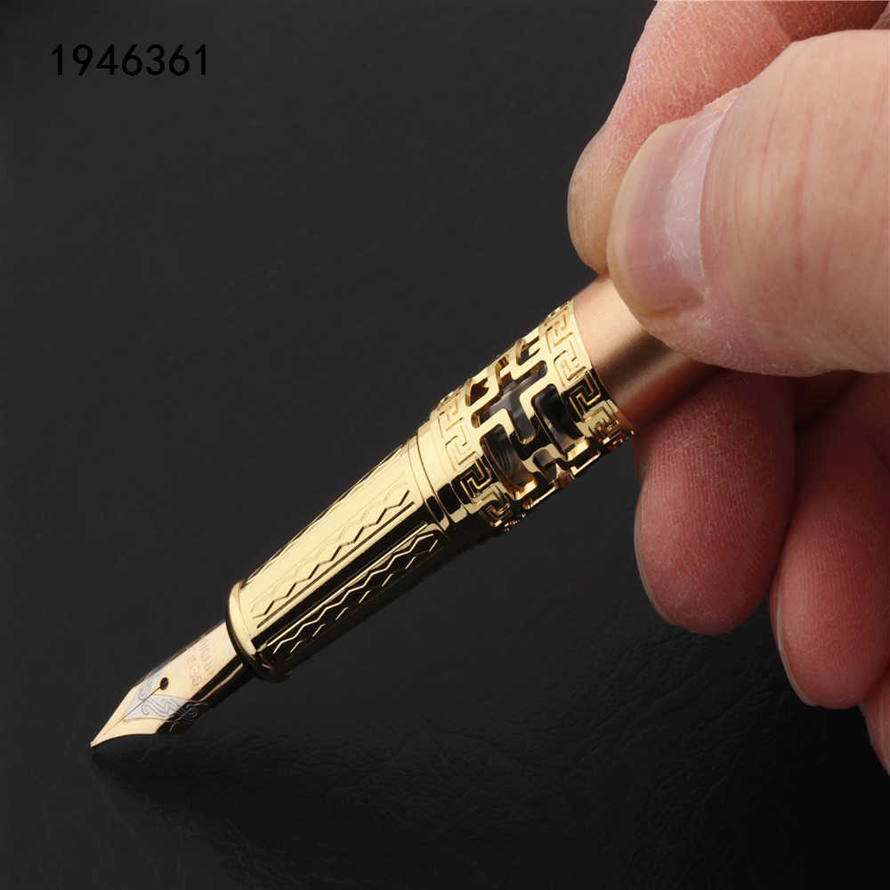 Luxe kwaliteit 7065 Blue Hollow Body Business Office Fountain Pen Studenten School Stationery Supplies Ink Pens