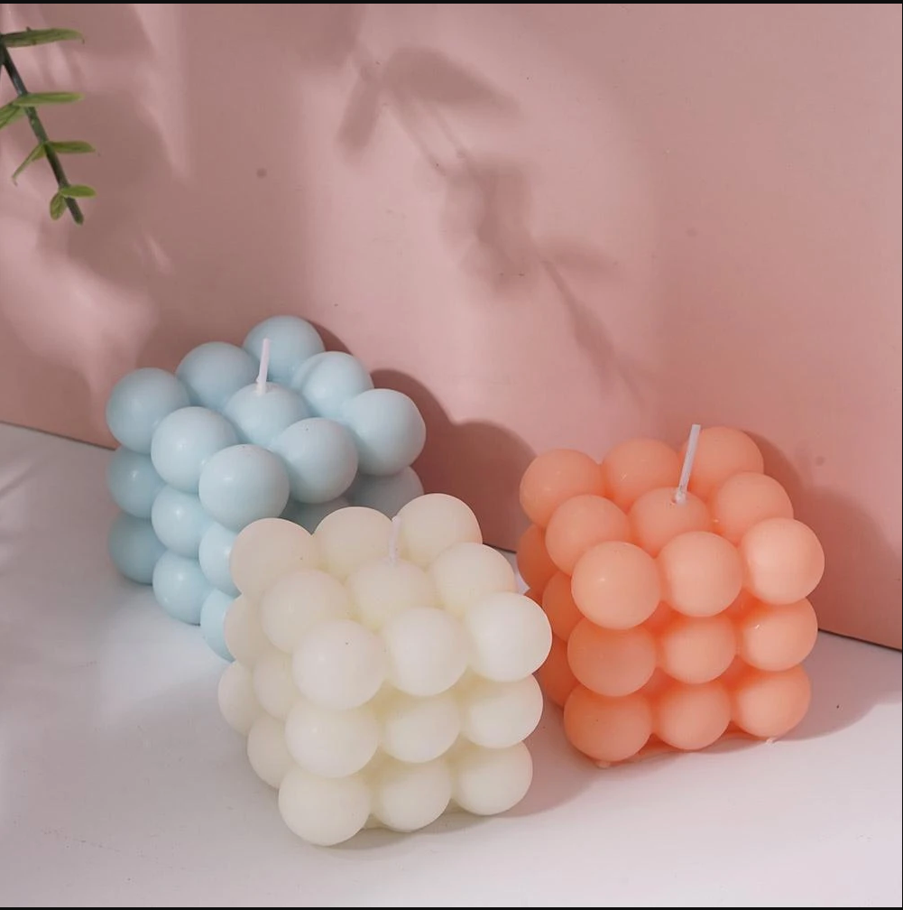 1 pièces décoration de la maison bougie Cube bougies à bulles cire de soja aromathérapie Cube bougie parfumée relaxant cadeau d'anniversaire décoration de la maison