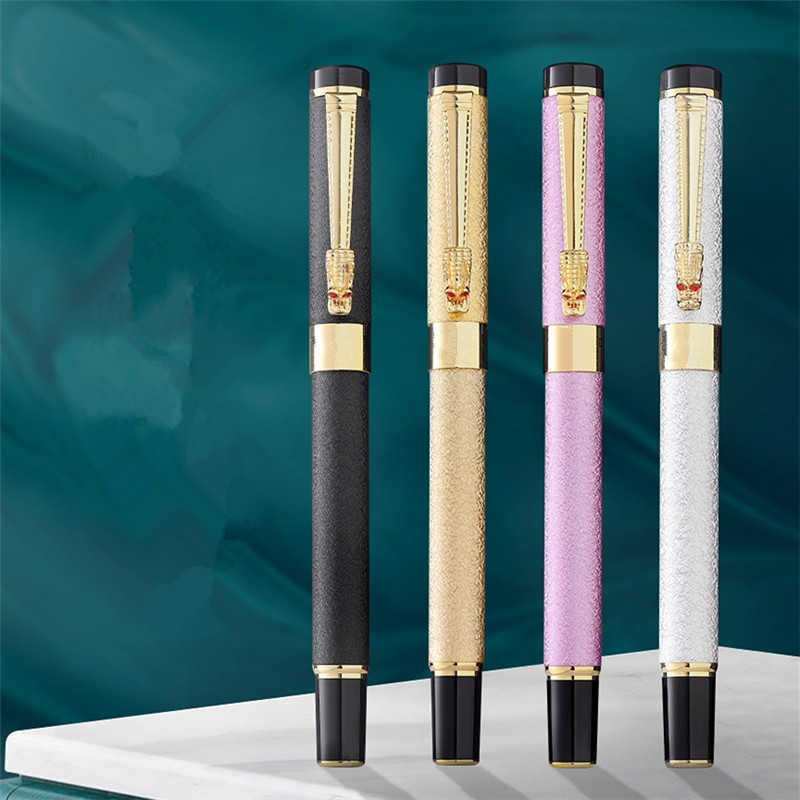 Nowa luksusowa wysokiej jakości 6006 Frosted Golden Dragon Business Office Fountain Pen Student School School Siedziki