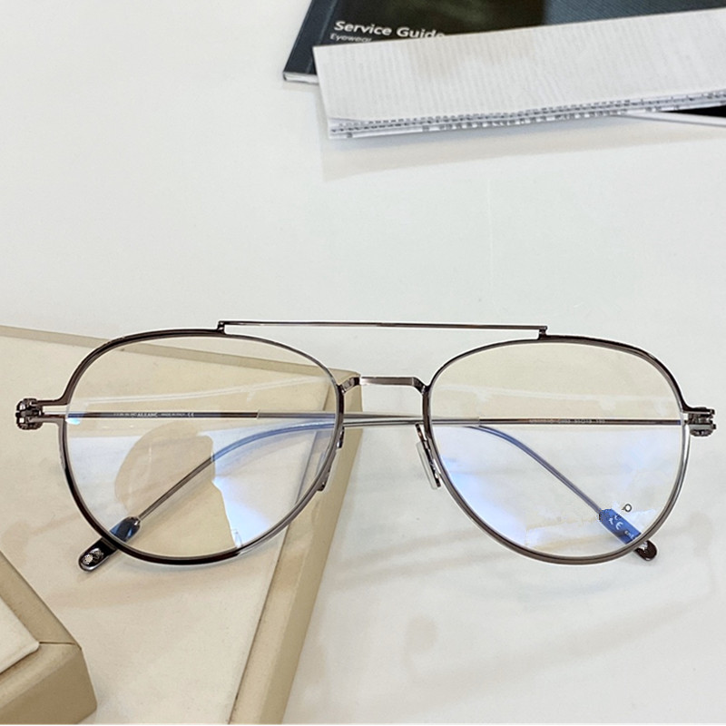 Desi Retro-Vintage Краткие пилотные очки рама M01o Unisex Lightweight Titanium Double-Bridge Fullrim 55-19-150 для рецепта Goggle Origil Case