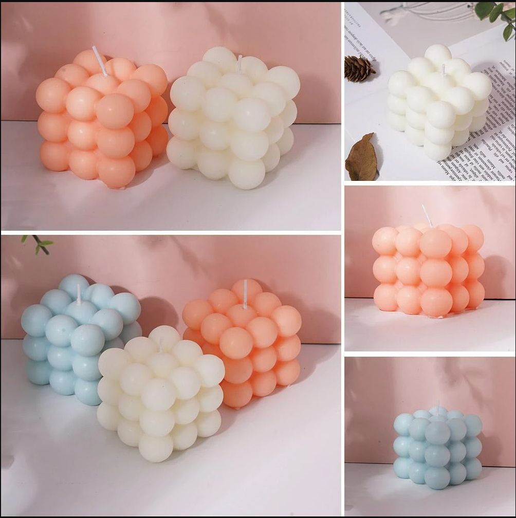 Home Decoration Candle Cube Bubble Candles Soy Wax Aromatherapy Cube Candle Scented Relaxing Birthday Gift Home Decoration