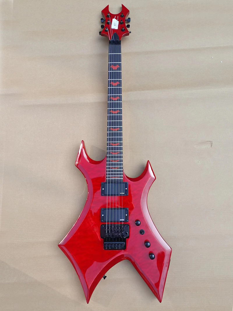 I lager -BC Rich Electric Guitar, Quilted Maple Wood Top, Mahogany Body, Floyd Rose Tremolo Bridge