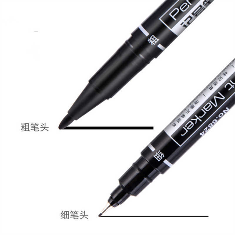 새로운 색상 2 개의 펜촉 방수 잉크 아트 마커 영구 학생 학교 사무용품 페인팅 펜