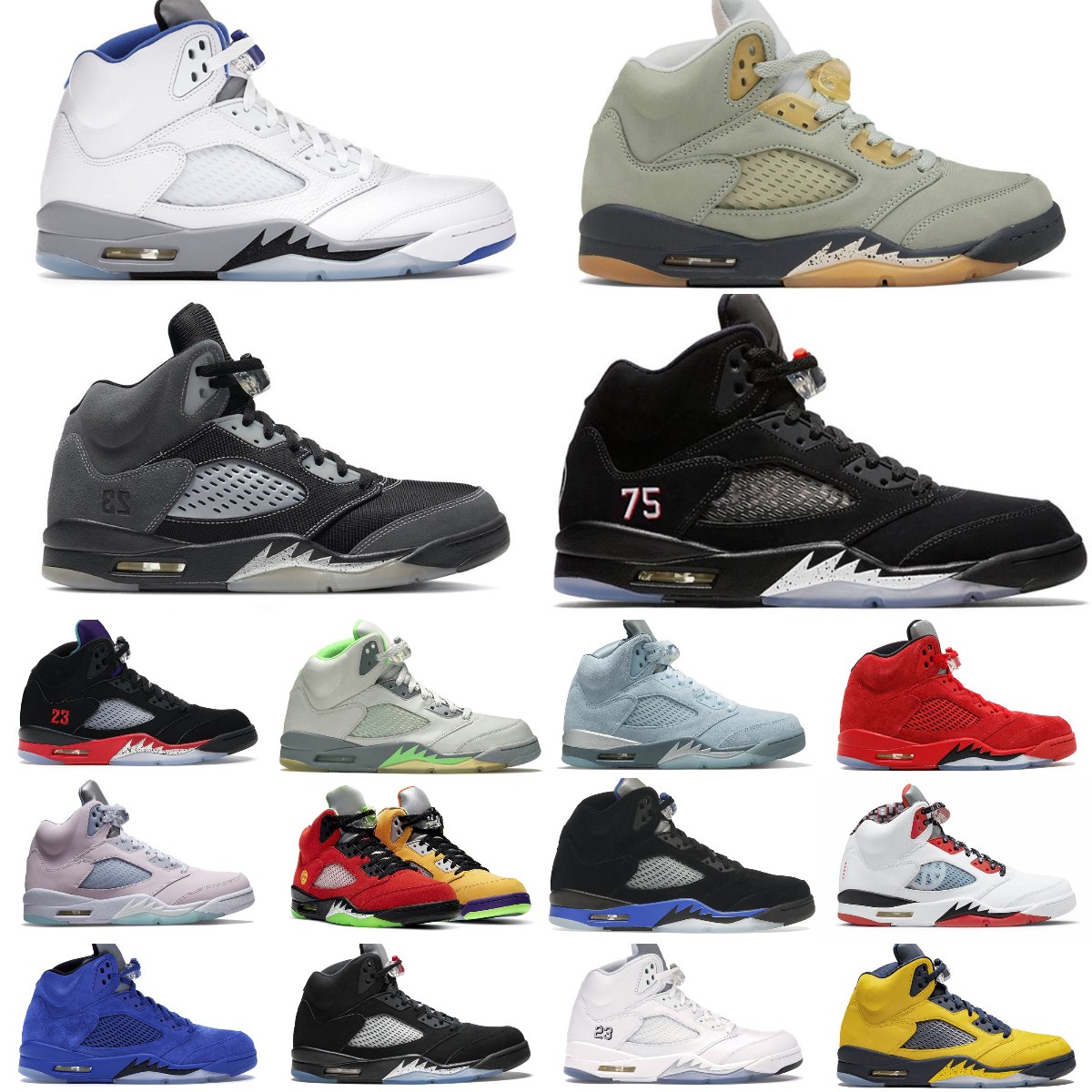 NEW Jumpman 5 Retro Basketball Shoes Men 5s Green Bean Dark Concord Racer Blue Raging Bull Red Suede Jade Horizon Sail What The Easter Mens Trainers Sports Sneakers