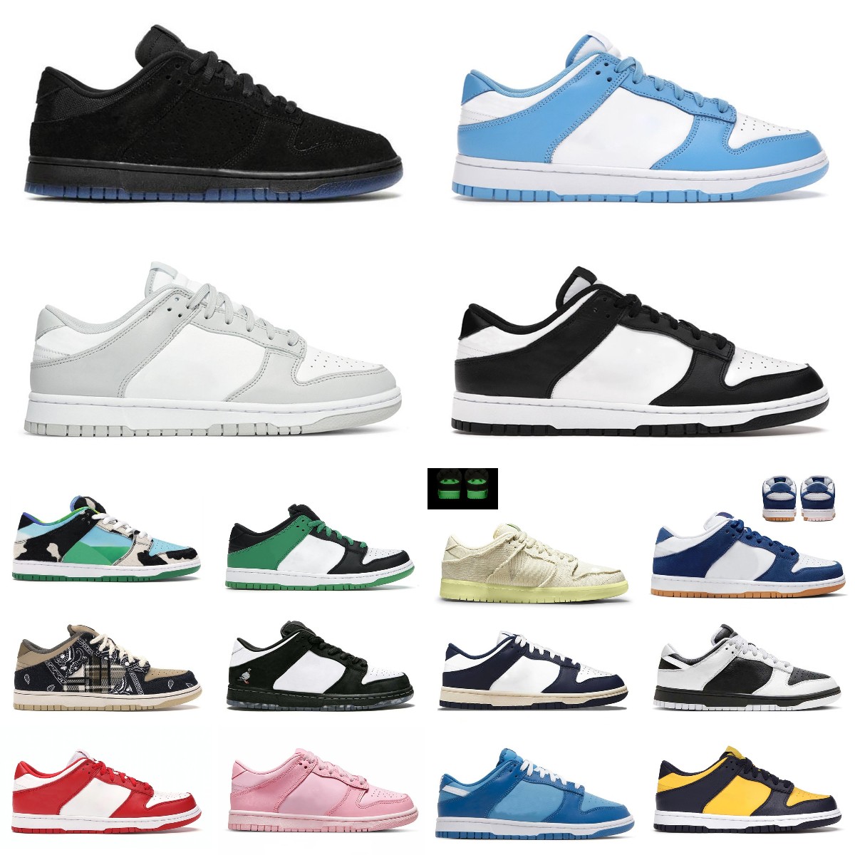 2023 New Dunkes Low Mens Womens Casual Casual Shoes Dunks Lows Дизайнер Panda SB Day Day Day Offs Белый curry cactus jack dunksb lows разрушает кроссовки 36-45