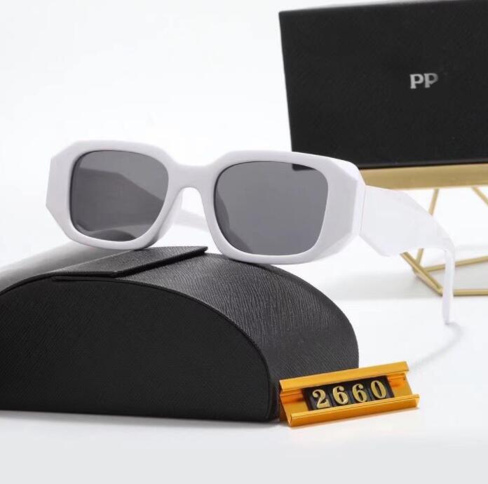 Heren zonnebril designer zeshoekige dubbele brug mode UV-glazen lenzen met lederen tas 2660 zonnebril voor man vrouw 7 Colo290m