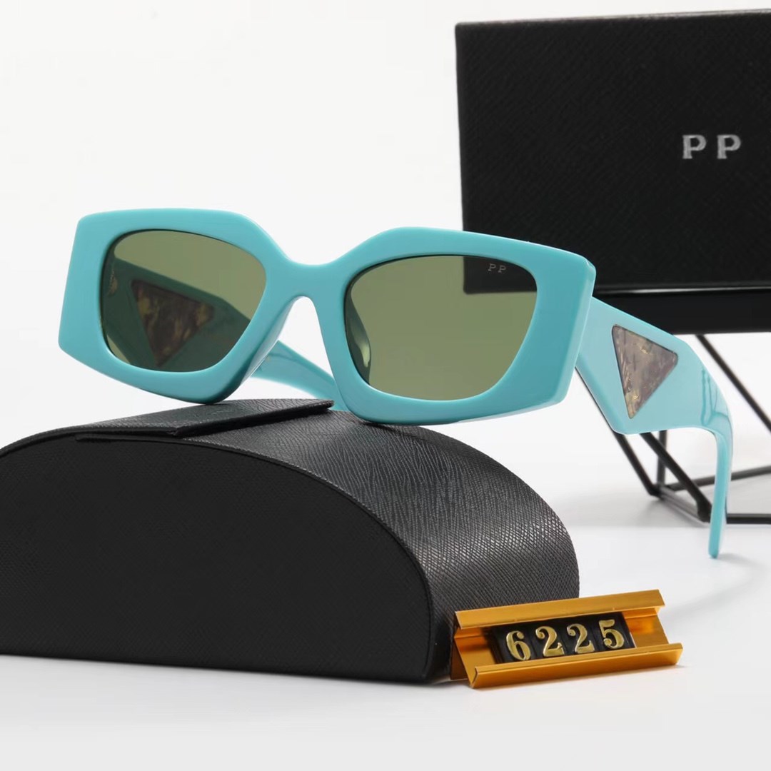 2023 Дизайнерские солнцезащитные очки Классические очки Goggle Outdoor Beach Солнцезащитные очки для женщин и мужчин 5 цветов Дополнительно Треугольная подпись Cat Eye 6225
