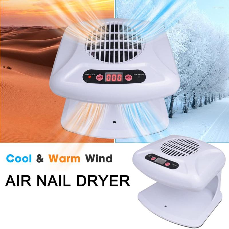Tırnak kurutucuları hava kurutma makinesi manikür fanı otomatik sensör ile cila hızlı kürleme lambası için sıcak serin rüzgar üfleyici 300W