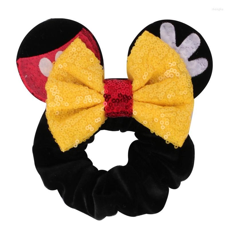 Acessórios de cabelo 2023 S Christmas Mouse Orelhas Lantejoulas Arcos Headband Mulheres Veludo Scrunchies Bandas para Meninas Festa DIY191K