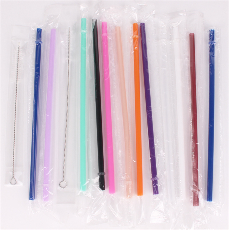 24 cm 9,45 inch Plastic herbruikbare rietjes Hard PP Duidelijke kleuren Voedsel Grade Drinking Straw