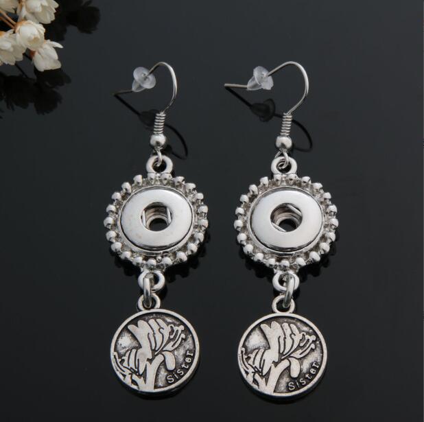 Charm 12mm Noosa Snap Button Dangle Chandelier Earring 8 Style selection love mom Alphabetic series