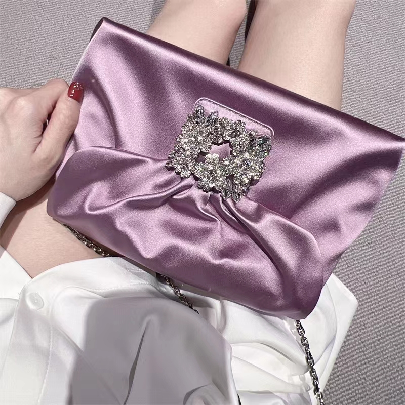 Designer Borse da sera da donna Personalità Clamshell incrostato piega ascellare catena borsa da sera cena temperamento socialite pochette da sera 002