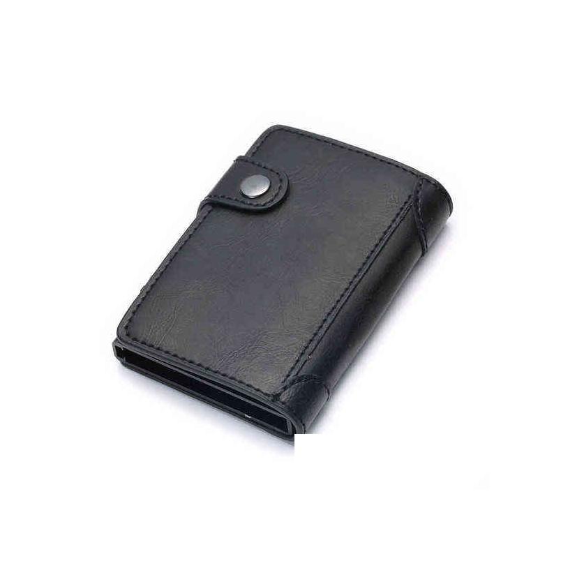 Money Clips Zovyvol Mężczyźni i kobiety Slim Card Uchwyt karty Włókno PU skórzany portfel RFID Case do podróży Drop J220809 Deliv281k