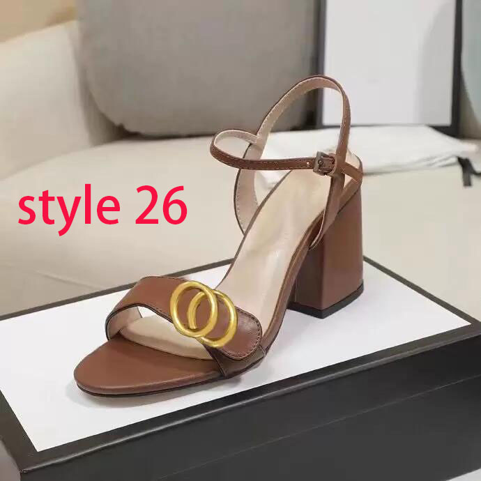 Classic designer SHoes High heeled sandals party fashion leather women Dance shoe sexy heels Suede Lady Metal Belt buckle Thick Heel Woman shoes size 34-41-42 With box